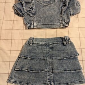 Denim Skirt Set for Kids